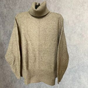 H&M Wool Blend Cowl Neck Sweater Womens Small Brown Oversized Tunic Sweater
